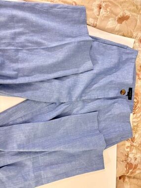 Ann Taylor light blue linen trousers